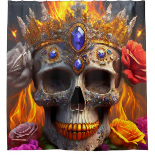 Cortina De Ducha Skull Art