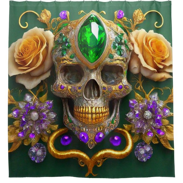Cortina De Ducha Skull Art (Anverso)