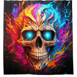 Cortina De Ducha Skull Art