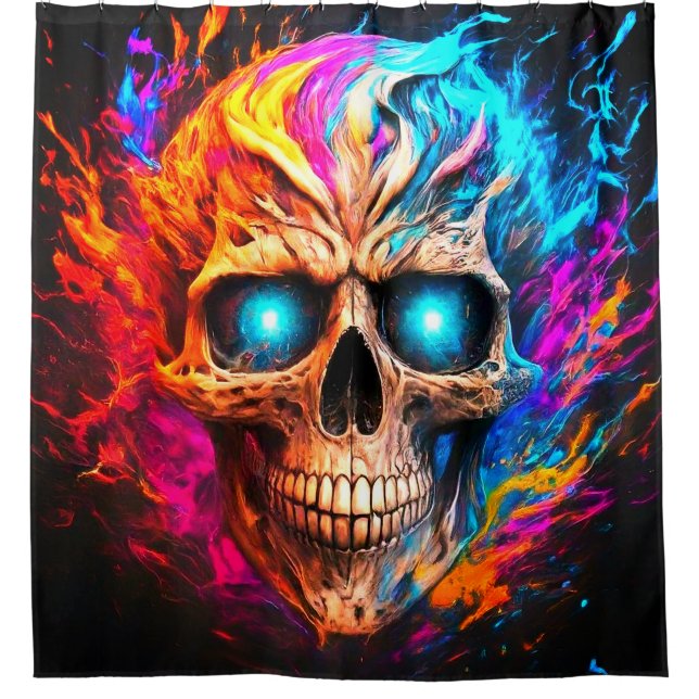 Cortina De Ducha Skull Art (Anverso)