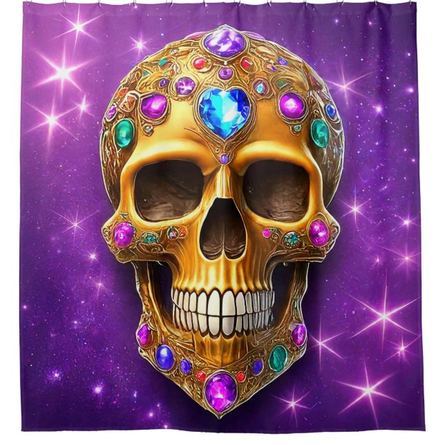 Cortina De Ducha Skull Art (Anverso)