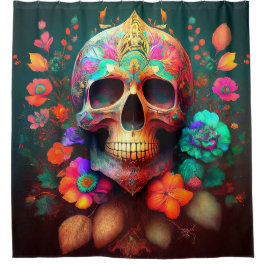Cortina De Ducha Skull Art