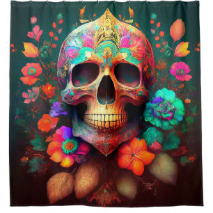 Cortina De Ducha Skull Art