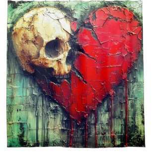 Cortina De Ducha Skull Heart