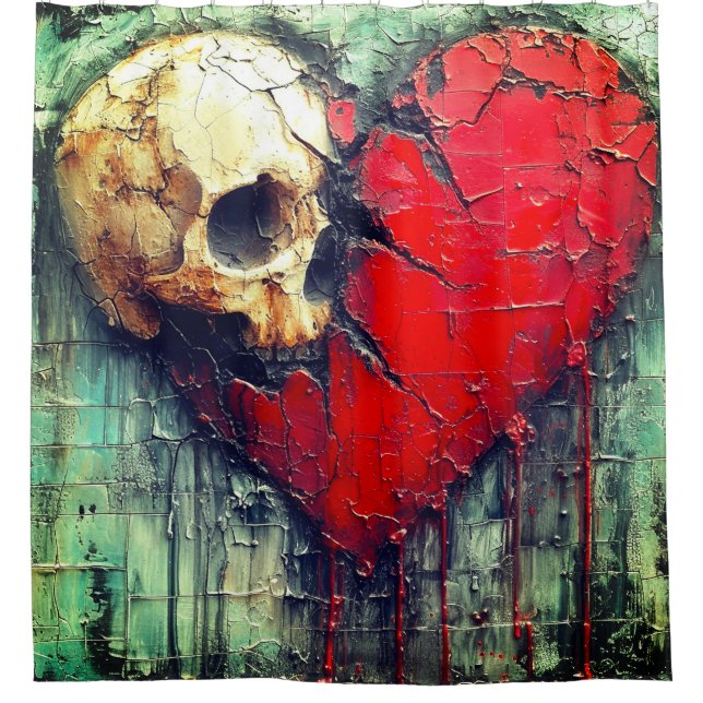 Cortina De Ducha Skull Heart (Anverso)