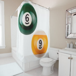 Cortina De Ducha SlipperyJoe 69 mesa de billar dos bolas de billar