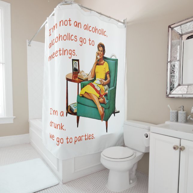 Cortina De Ducha SlipperyJoe socializando a la mujer de la cosecha  (In situ)