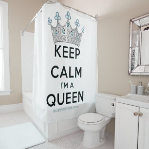 Cortina De Ducha SlipperyJoe's Keep Calm Queen Royal Crown jewels a