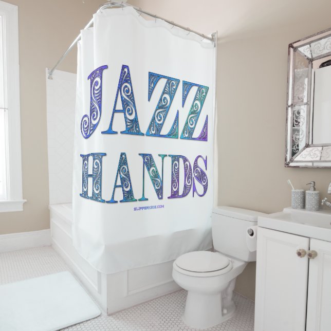 Cortina De Ducha SlipperyJoe's musical de Broadway Jazz Hands queer (In situ)