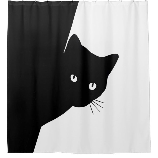 Cortina De Ducha Sly Black Cat (Anverso)