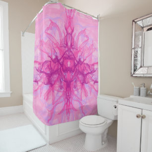 Cortina De Ducha SMOKE PINK - Arte fractal moderno y abstracto -