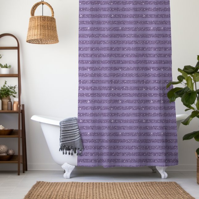 Cortina De Ducha Smoky Plum Glitter Style Horizontal Stripes (Subido por el creador)