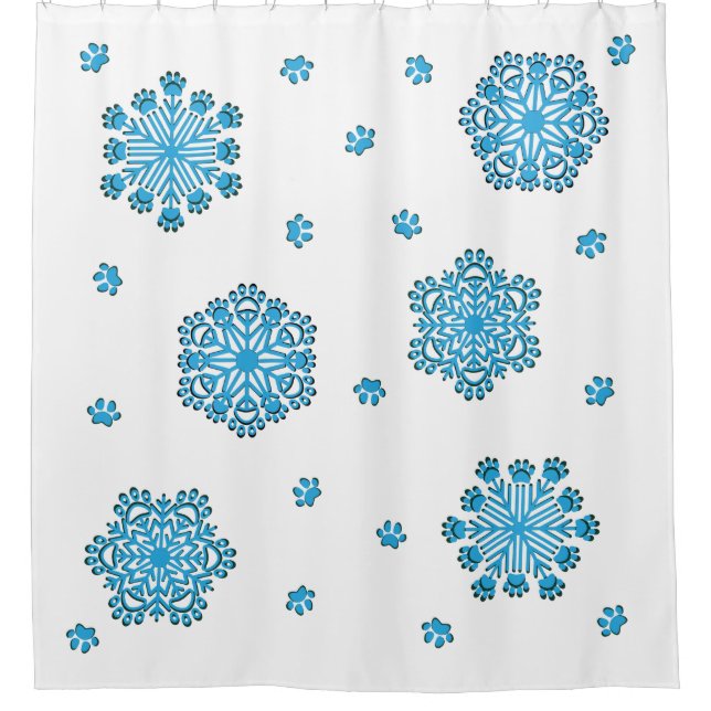 Cortina De Ducha Snowflake Perro Paw (Anverso)