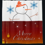 Cortina de ducha Snowman Merry Christmas<br><div class="desc">Cortina de ducha Snowman Merry Christmas Algo para todos ofrece artículos personalizados especialmente para usted diseñado para realzar la belleza de su hogar o de un ser querido. Esta cortina de ducha de diseño único no sólo impresionará a sus amigos y familiares. El cuarto de baño es espacioso y acogedor....</div>