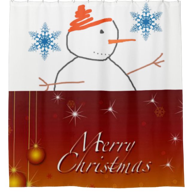 Cortina de ducha Snowman Merry Christmas (Anverso)