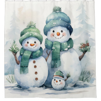 Cortina De Ducha Snowmen