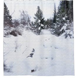 Cortina De Ducha Snowy Mountain Shower Curtain