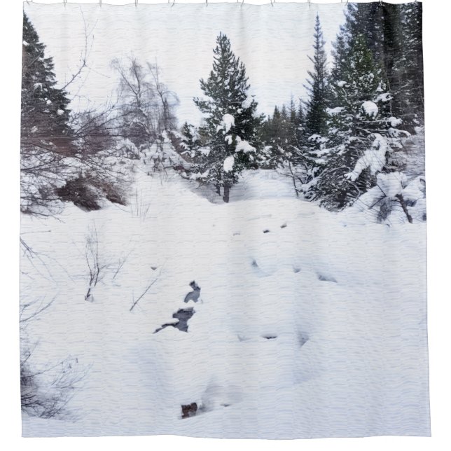 Cortina De Ducha Snowy Mountain Shower Curtain (Anverso)
