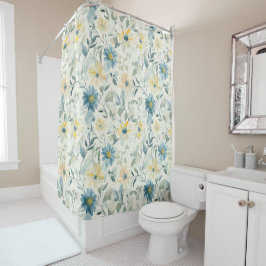 Cortina De Ducha Soft Meadow Daisy Watercolor