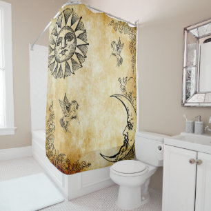 Cortina De Ducha sol con la luna y Pegaso