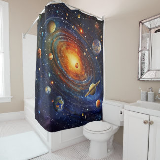 Cortina De Ducha Solar System Art Shower Curtain