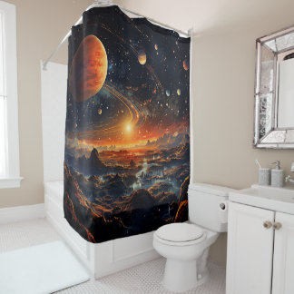 Cortina De Ducha Solar System Art Shower Curtain