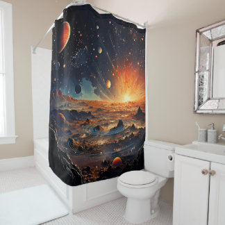 Cortina De Ducha Solar System Art Shower Curtain