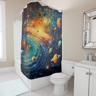 Cortina De Ducha Solar System Art Shower Curtain