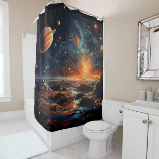 Cortina De Ducha Solar System Art Shower Curtain