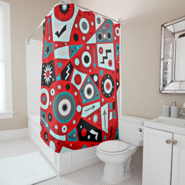 Cortina de ducha Solidus Red Galactic (In situ)