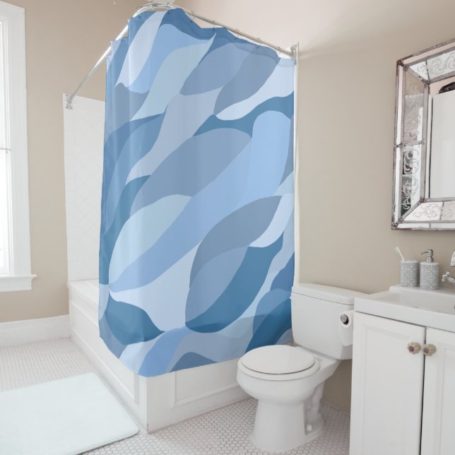 Cortina De Ducha Solo azul (In situ)