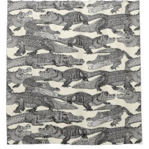 Cortina De Ducha solo caimanes negros