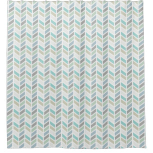 Cortina De Ducha Sombras del diseño azul y gris del modelo de la