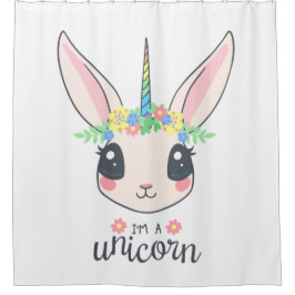 Cortina De Ducha Soy un conejo unicornio (arte lindo para Chicas)