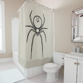 Cortina De Ducha Spider - Blanco óseo y negro mural
