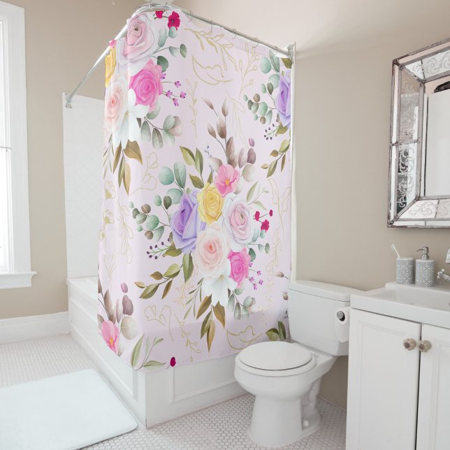 Cortina de ducha Springtime (A pretty custom shower curtain a great gift for your home!)