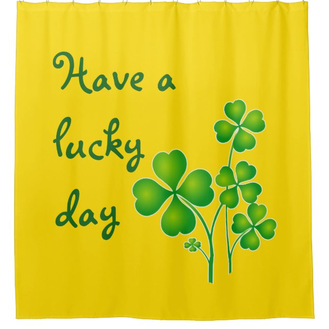 Cortina De Ducha St. Patrick's Day Clover / Shamrock + tus ideas (Anverso)