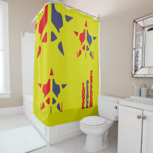 CORTINA DE DUCHA STAR LOVE PEACE FREEDOM HIPPIE ICON BY MASANSER