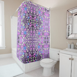 Cortina de ducha Star Scribble Pastel