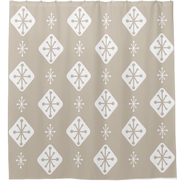Cortina De Ducha Starbursts Diamonds Taupe (Anverso)