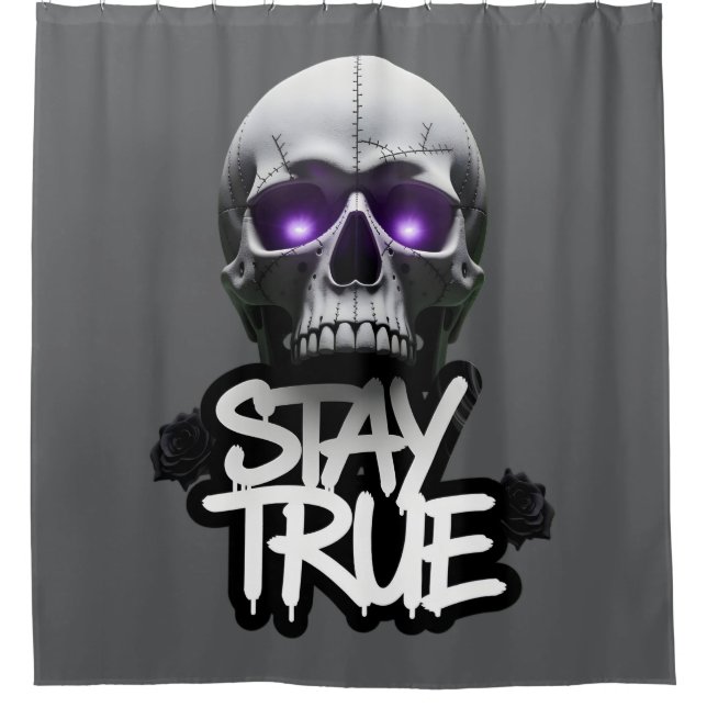 Cortina De Ducha Stay True Skull (Anverso)