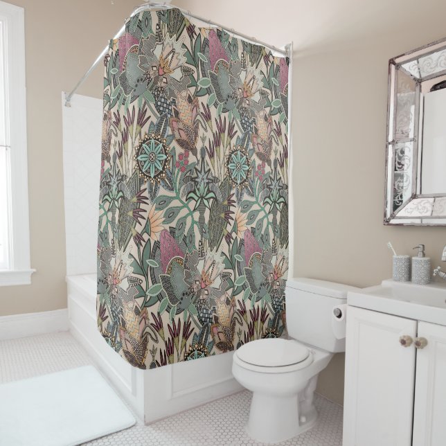 Cortina De Ducha steampunk chintz beige (In situ)