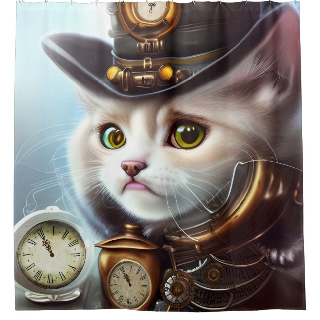Cortina De Ducha Steampunk kitten (Anverso)