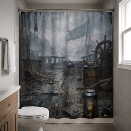 Cortina De Ducha Storm Residue — Pirate Ship Aftermath