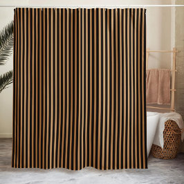 Cortina De Ducha Striped Minimalist Black 