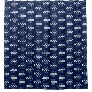 Cortina De Ducha Su logotipo o imagen patrón repetitivo Azul mari
