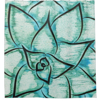 Cortina De Ducha Succulent verde claro