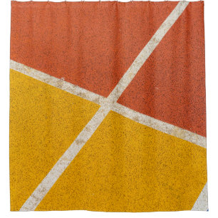 Cortina De Ducha Suelo amarillo y naranja