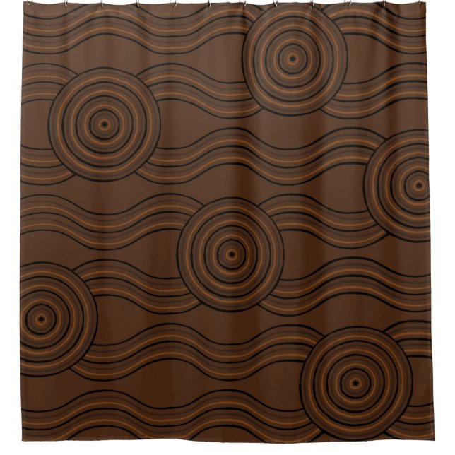 Cortina De Ducha Suelo artístico aborigen (Anverso)