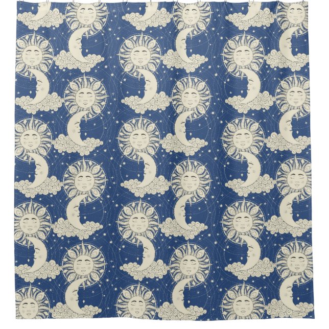 Cortina De Ducha `sueños bohemios azul (Anverso)